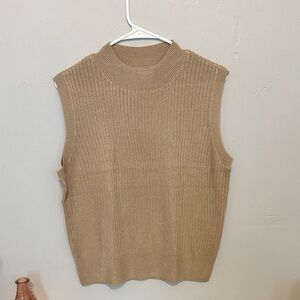 Sleeveless Gold Knit Top